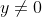 y\not=0
